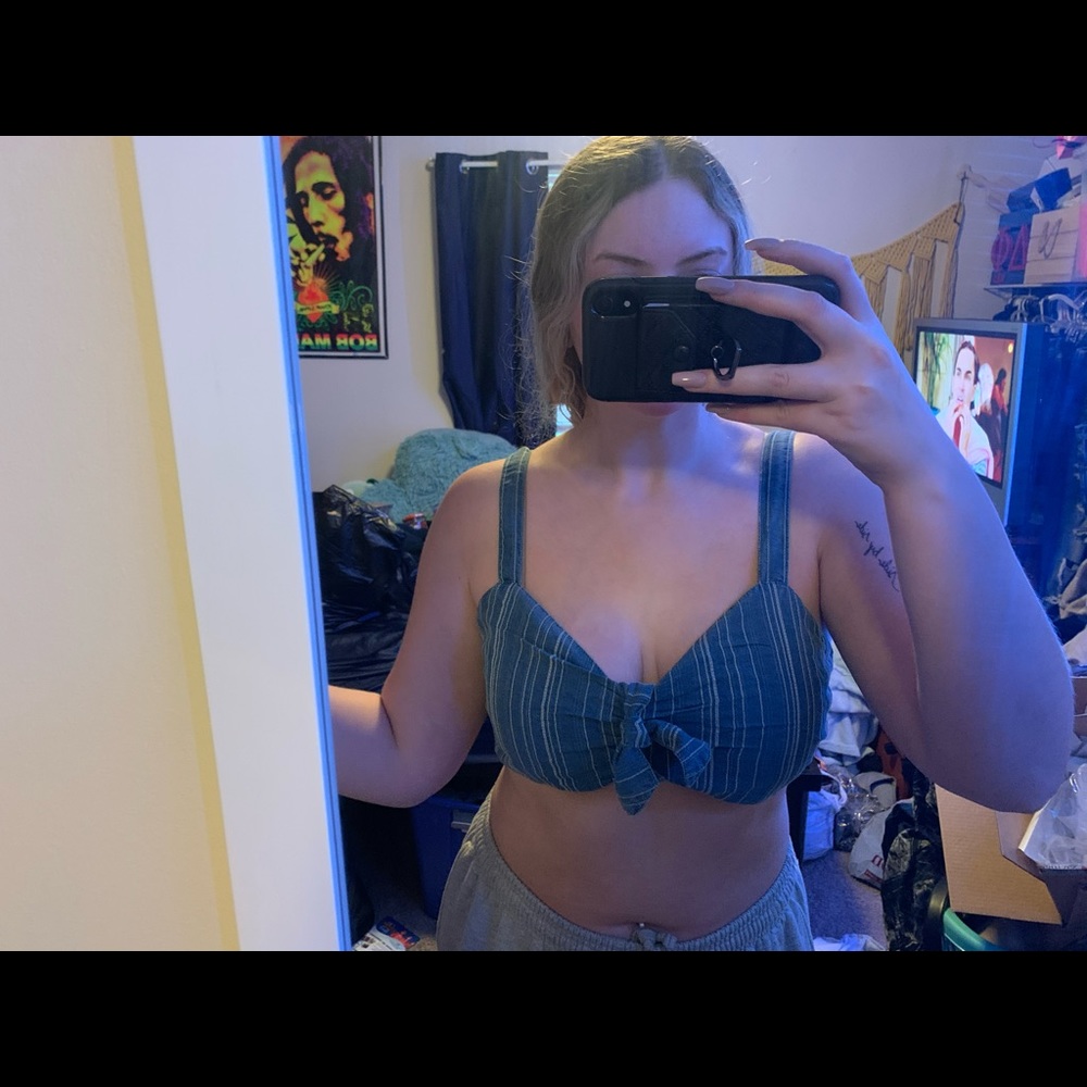 Denim bra top